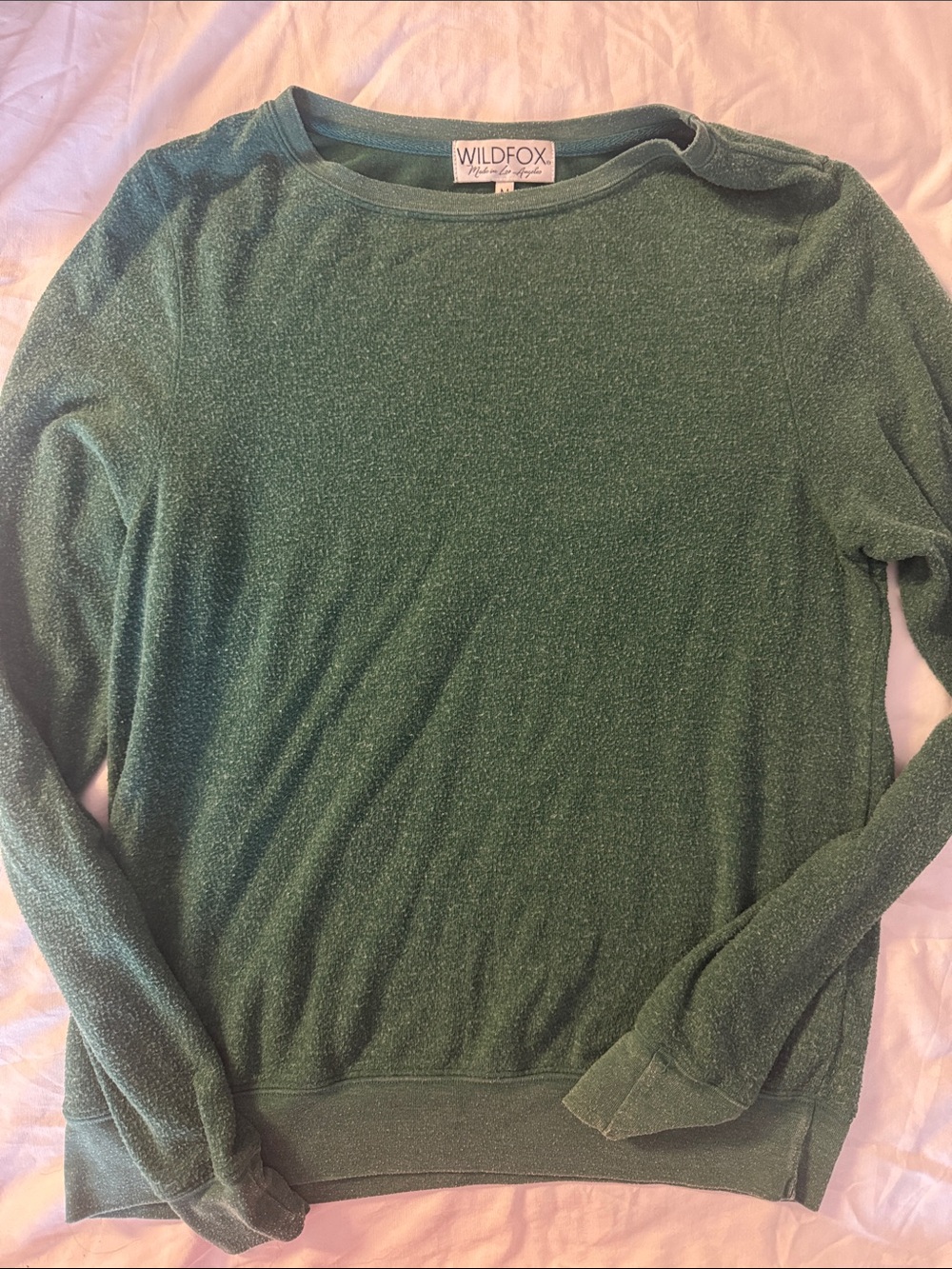 Wildfox Emerald Green Lightweight Crewneck Sweater